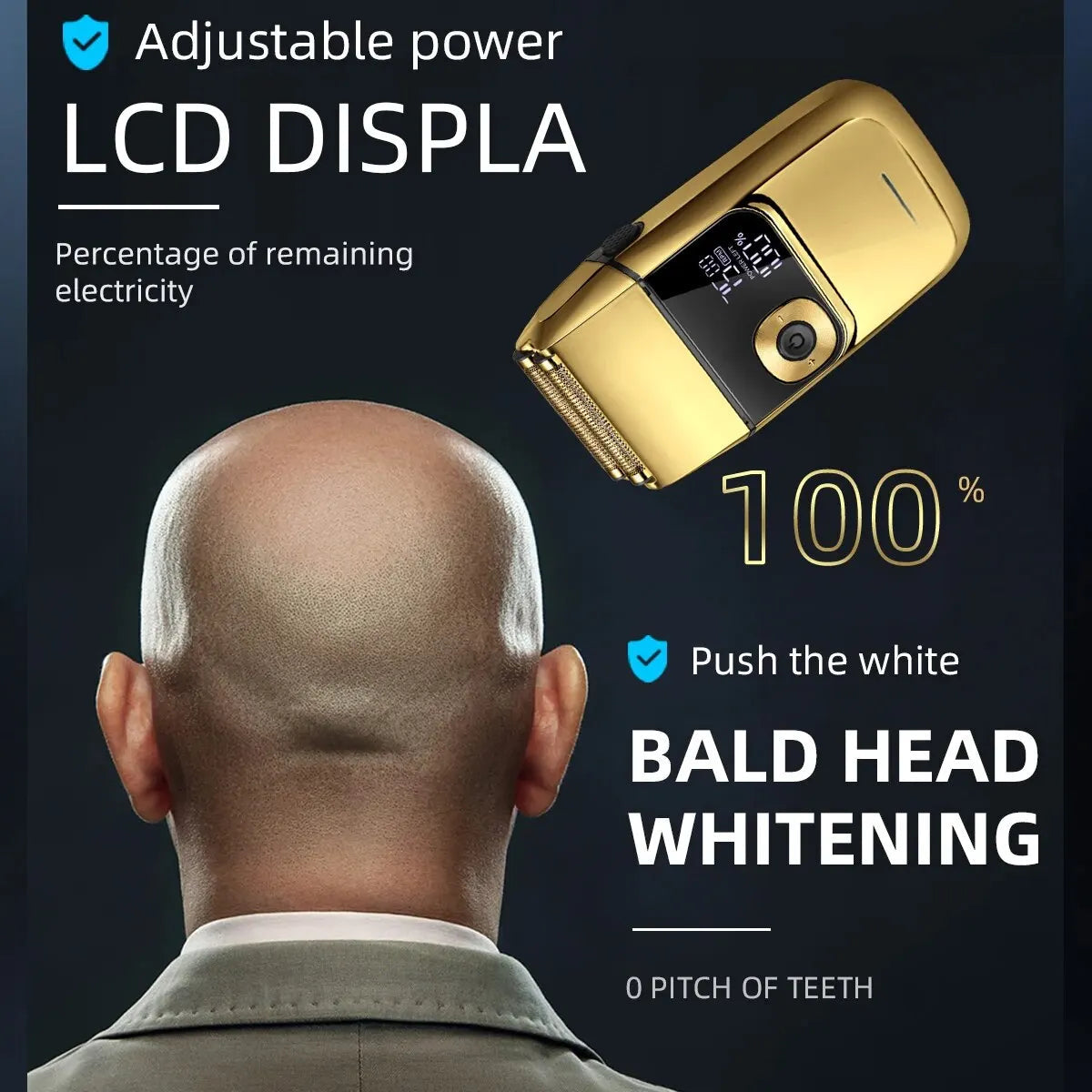 Double Foil Professional Electric Shaver for Razors Head for Bald Barber Supplies Hair & Beard Trimmer Cordless