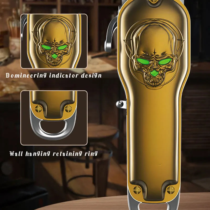 Professional Adjustable Full Metal Hair Clipper for Men Electric Beard Hair Trimmer Cordless Hair Cutter Machine Rechargeable