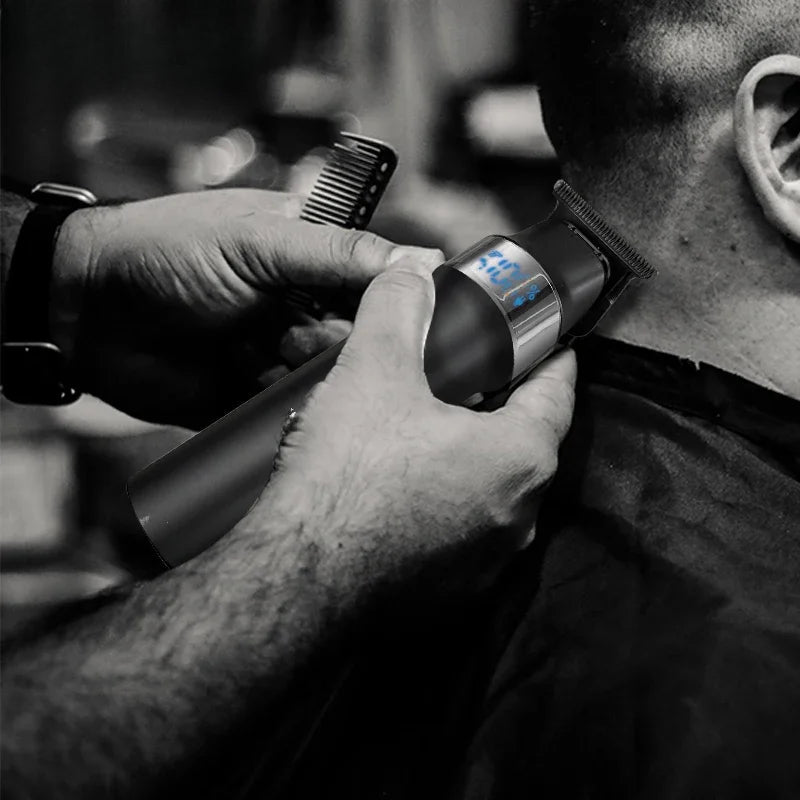 Hair Trimmer Professional Men's Hair Trimmer Rechargeable Household LED Digital Display Cordless Electric Hair Trimmer