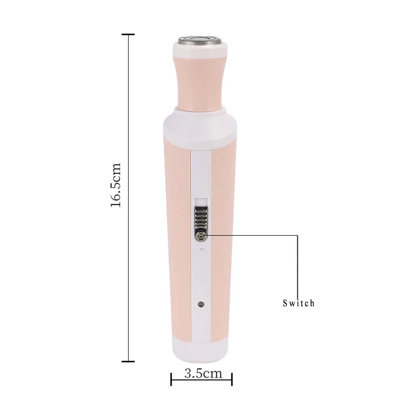 Facial Hair Removal for Women 4 in 1 Epilator Shaver & Nose Hair Trimmer Cordless Rechargeable Wet & Dry for Underarms Legs