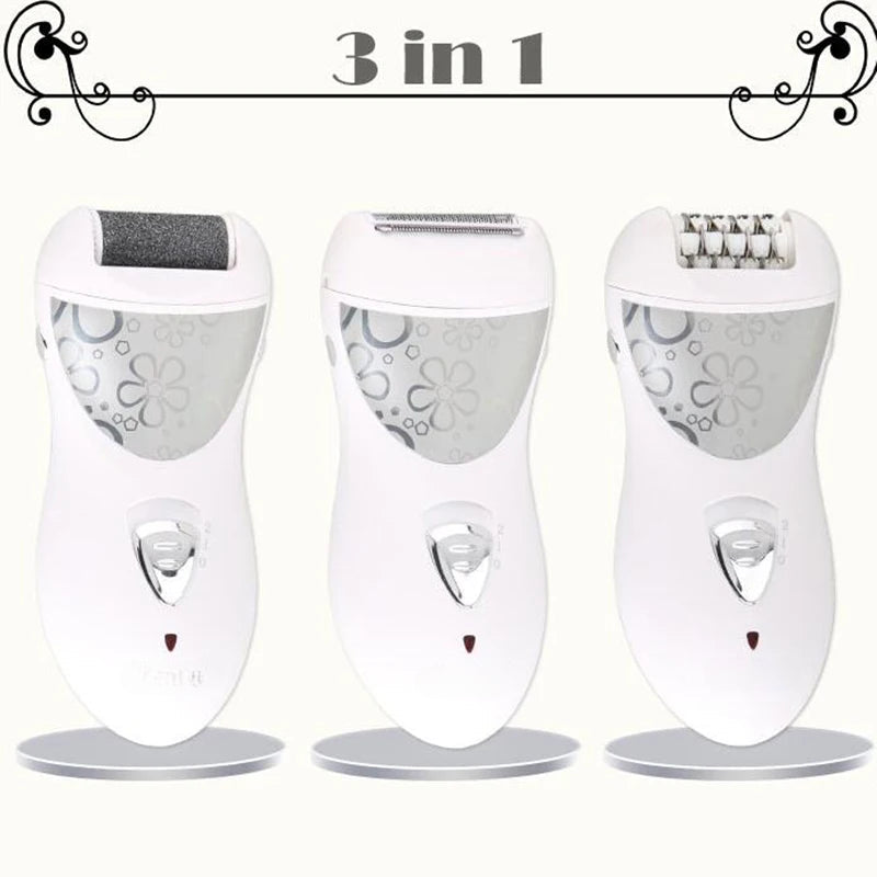Rechargeable 3 in 1 Lady Epilator Hair Shaver Removal For Women Foot Care Electric Hair Callus Remover Device Depilador
