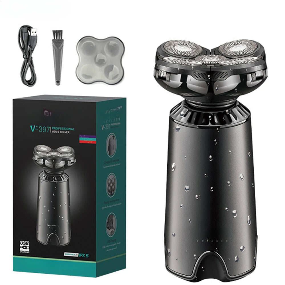 Intelligent Waterproof Barber Electric Shaver Men's Beard Body Hair Trimmer Rotating 5 Head Shaver Shaver Shaver