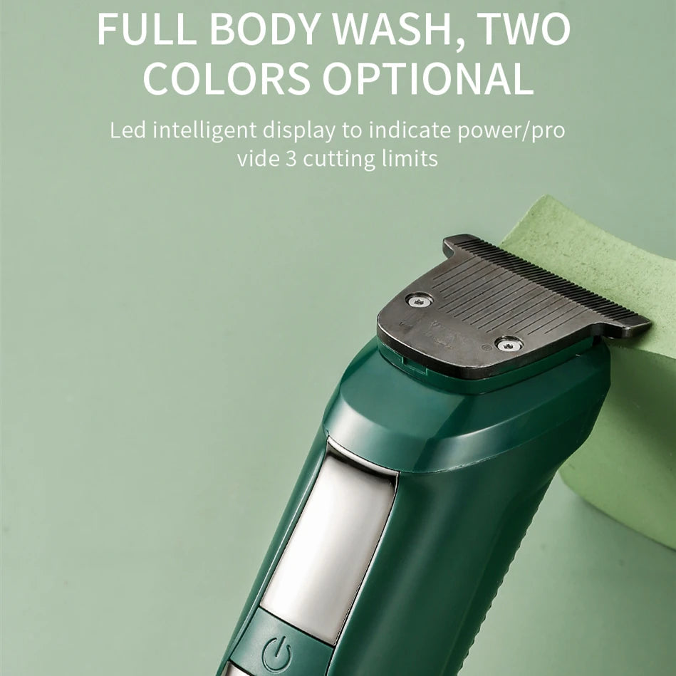 Waterproof barber The electric LED displays the hairdressing tool USB clipper shaved hair carved oil head push shear