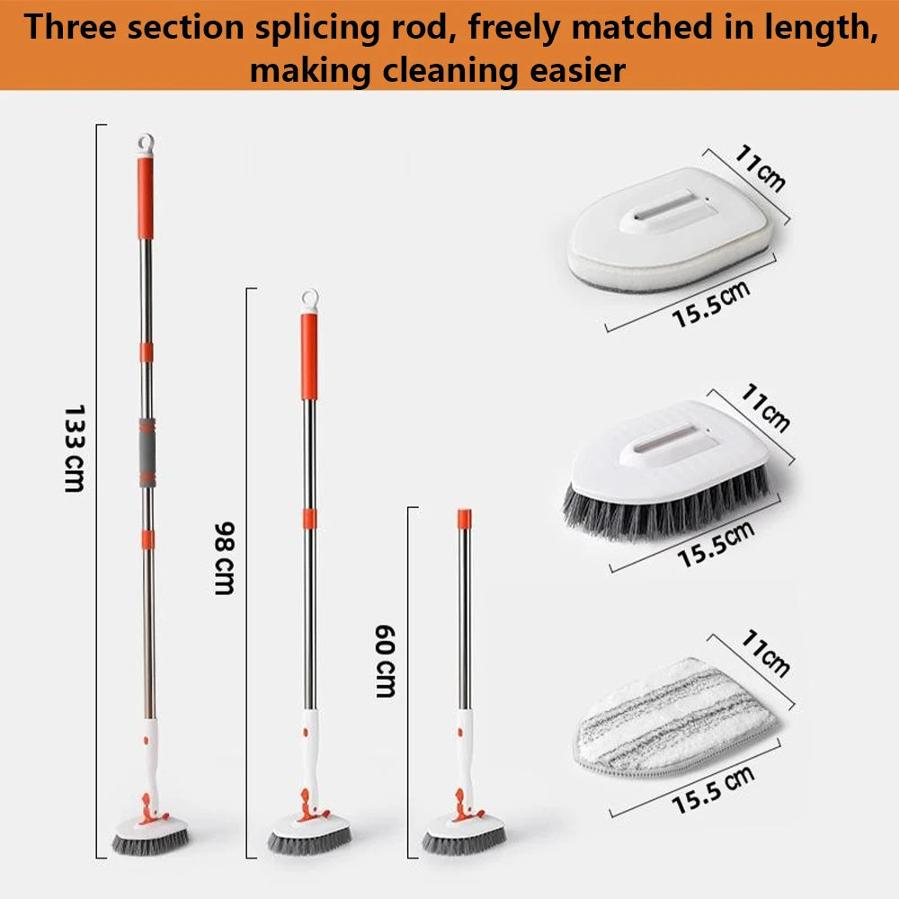 Multifunction Household Cleaning Brush Extended Mop 180° Rotatable Adjustable Floor Bathroom Toilet Cleaning Ceiling Dusting