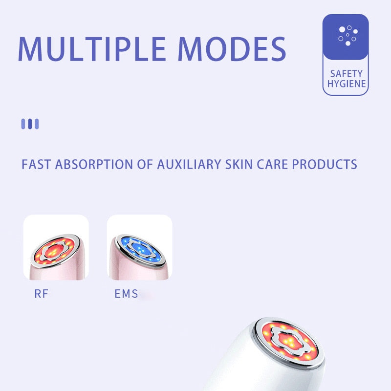 6 In 1 RF Face Massager Skin Rejuvenation Facial Lifting Beauty Vibration Wrinkle Removal Anti Aging Radio Frequency