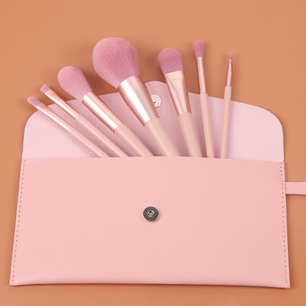 7pcs Nude Pink Makeup Brushes Kit Beauty Make Up Tool Loose Powder Concealer Blush Eyeshadow Brush Cosmetic Set