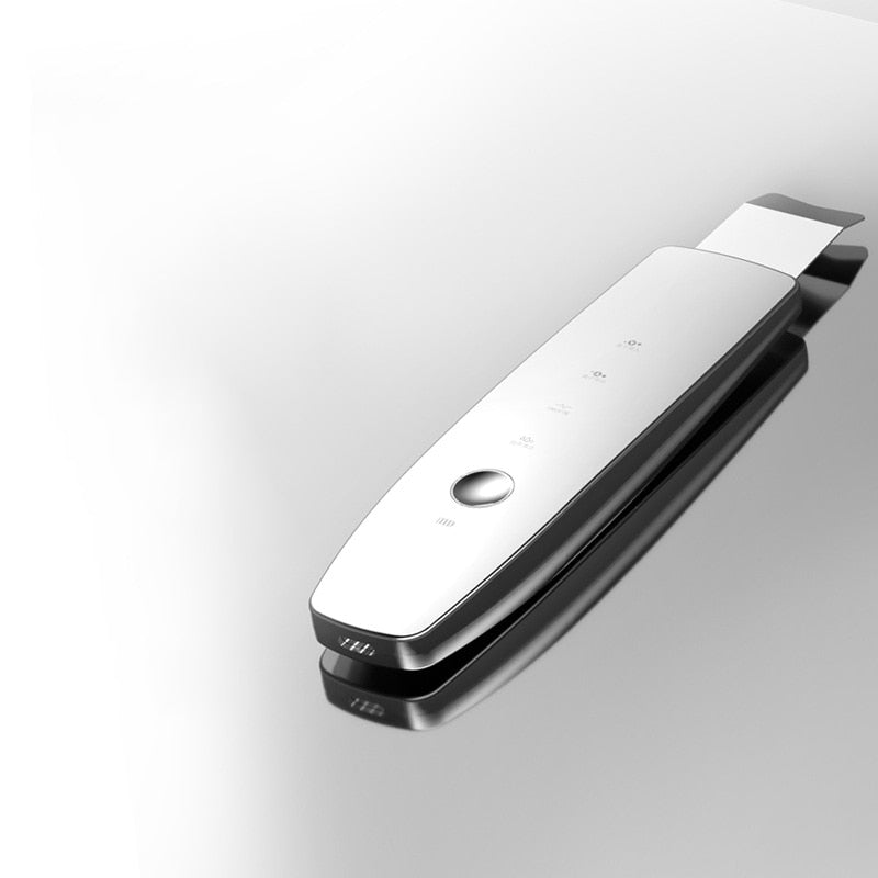 EMS Ultrasonic Skin Scrubber Face Spatula LED Red Blue Photon Massager Facial Shovel Deep Cleansing Anti-wrinkle Lifting Tool