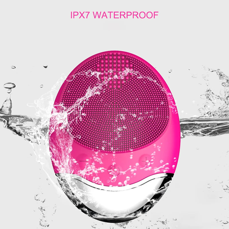 Electric Face Cleaner Sonic Silicond Facial Cleansing Brush Electric Ultrasonic Vibrating Face Massager Mini Pore Deep Cleaning