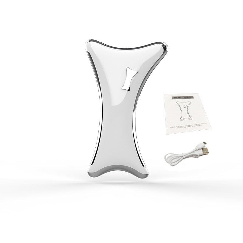Electric Guasha Scraping Massager 2 in 1 Massage and Warm Mode Face Lifting Slimming Tool LED Light Facial Massager Machine