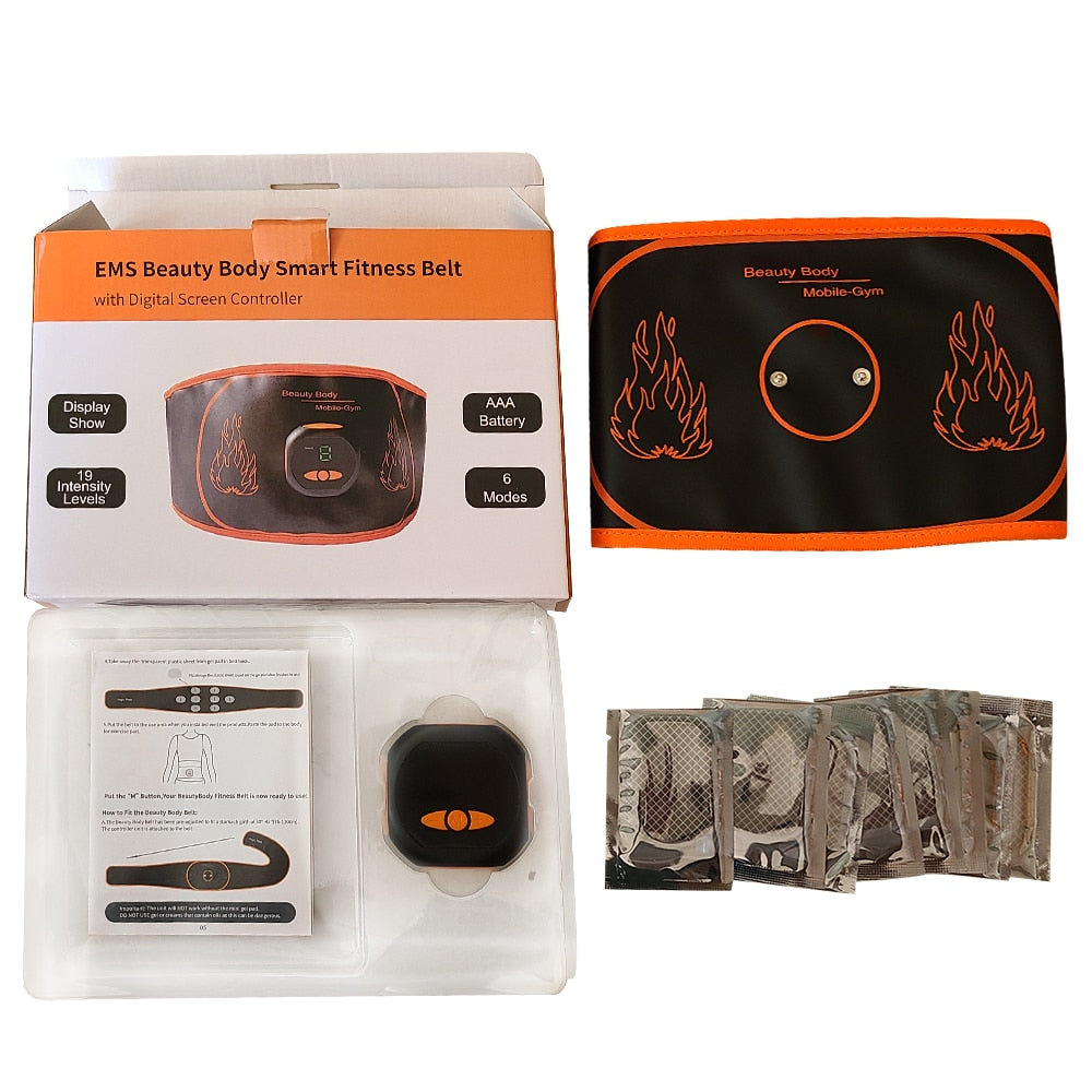 EMS Massage Belt Fitness Slimming Electrical Belly Muscle Stimulator Abdominal Vibration Trainer Waist Massager Fat Rejection