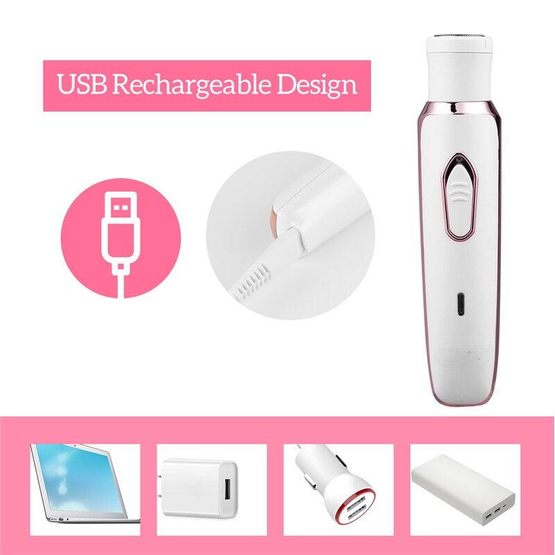 4 in 1 Electric Women Epilator Bikini Body Armpit Electric USB Rechargeable Hair Removal Trimmer Quick Safe Hair Removal Shaver