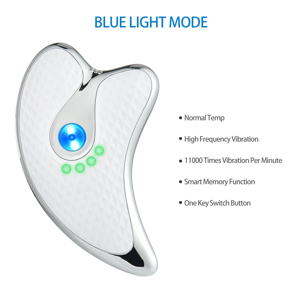 Electric Facial Scraper Red Blue LED Light Face Lift Devices GuaSha Massagers Wrinkle Removal Home Beauty Devices Face Skin Care