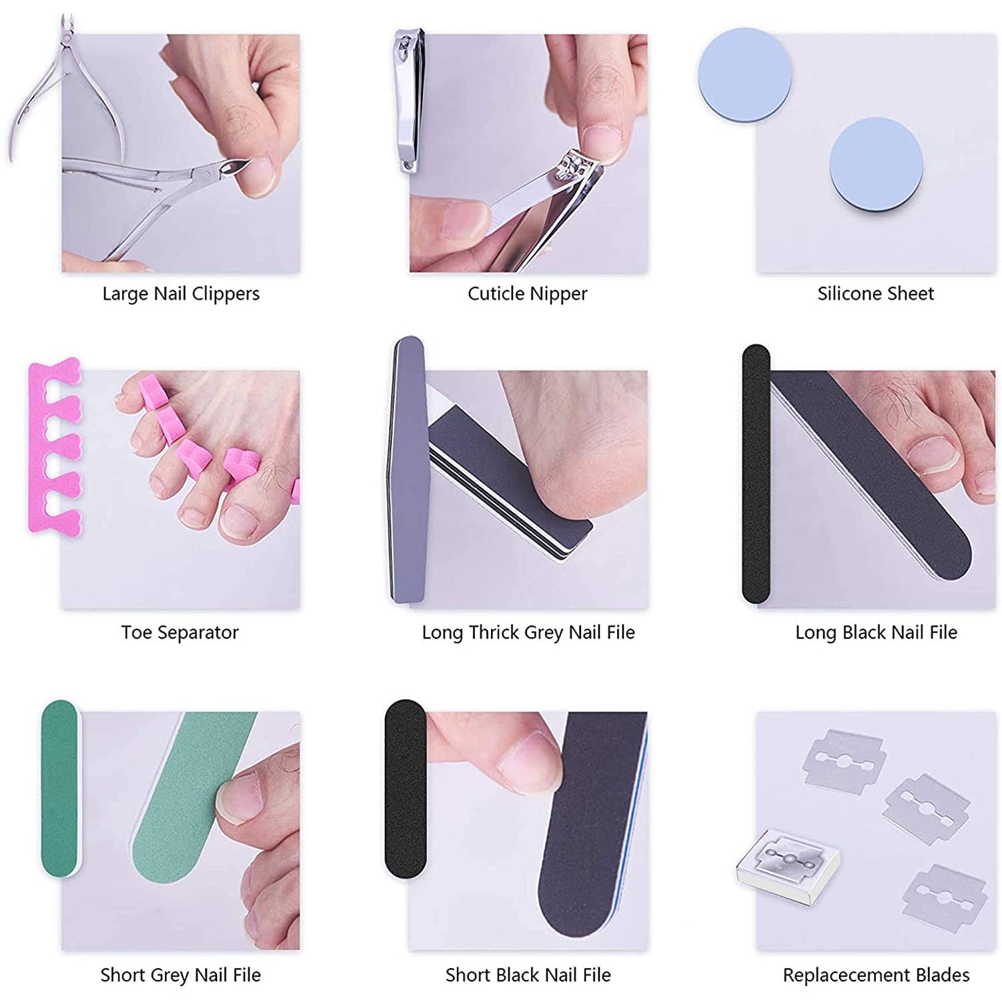 Foot Care Set Pedicure Set Professional Stainless Steel Nail Clipper Callus Remover Manicure Set Foot Care Set for Women Men