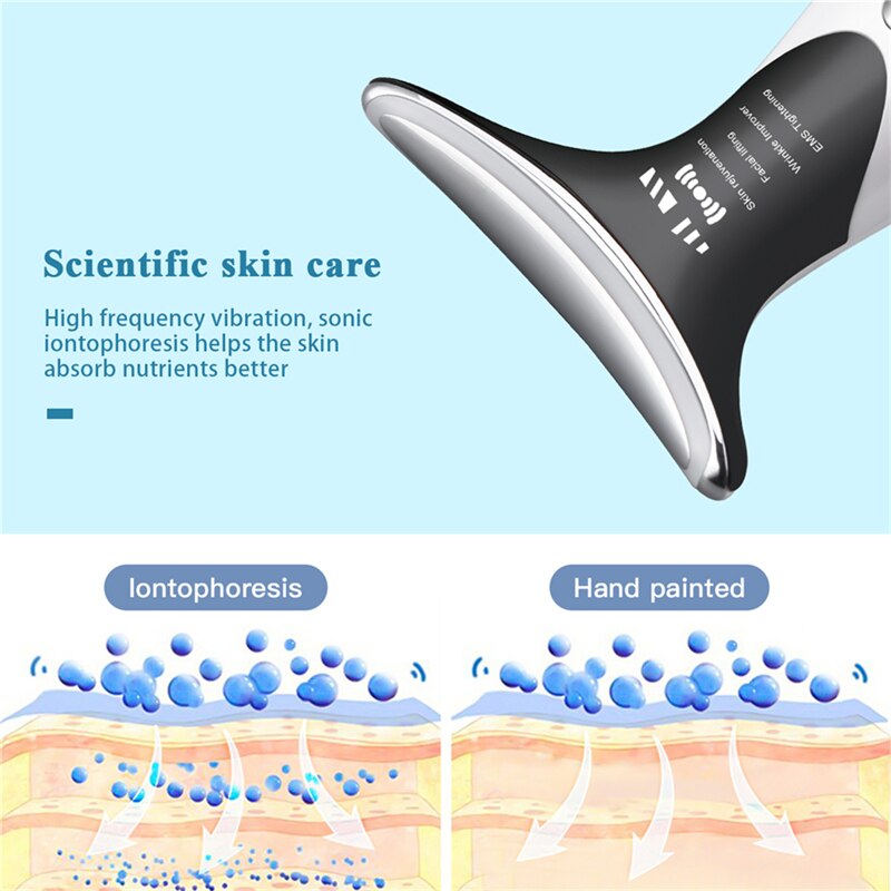 Neck Beauty Device Removal Double Chin LED Photon Treatment Anti-wrinkle Intelligent Temperature Control Massage Instrument