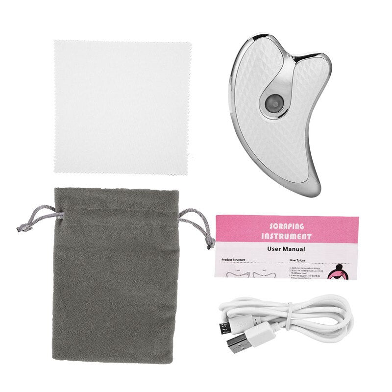 Electric Face Scraping Massage Wrinkle Removal Face Neck Body Guasha Slimming Lifting Massager Vibration Heating Beauty Device