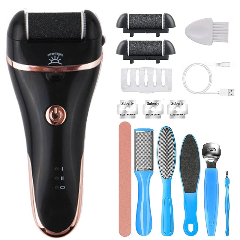 Charged Electric Foot File for Heels Grinding Pedicure Tools Professional Foot Care Tool Dead Hard Skin Callus Remover With Kits