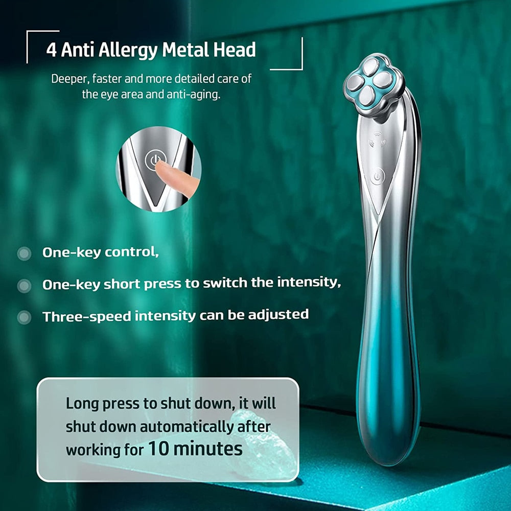 Microcurrent Facial Device RF Radio Frequency Eye Skin Tighten & Anti Aging Machine Reduces Wrinkles Face Lifting Eyes Massager