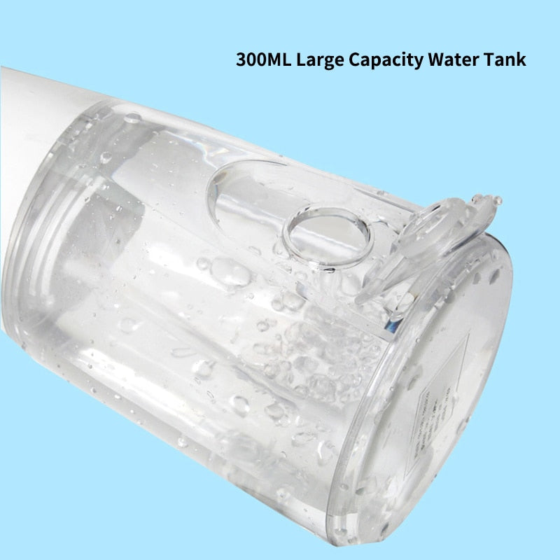 Oral Irrigator Rechargeable USB Water Flosser Portable Dental Water Jet Floss Pick Waterproof 300ML Teeth Cleaner 4 Nozzles