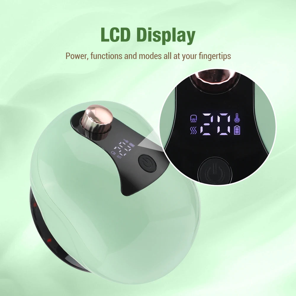12 Level Electric Vacuum Cupping Massage Set Negative Pressure Heating Beads Scraping and Cupping Fat Burner Slimming