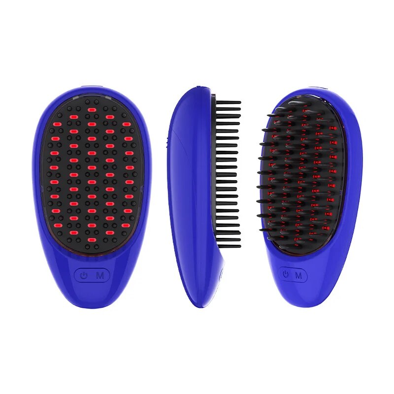 Home Use Electric Massage Comb Anti Hair Loss Vibration Massage Comb With Red Light Blue Light Laser Hair Growth Brush