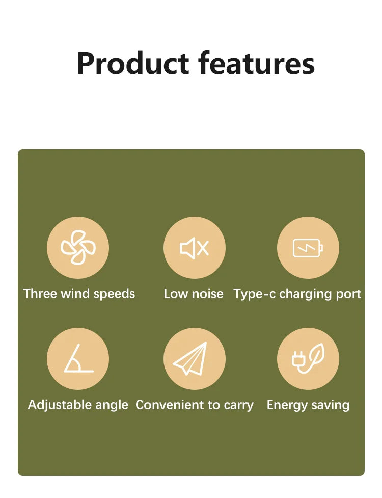 Dual Head Fan with Adjustable Air Speed and Direction USB Powered Convenient Desktop Fan
