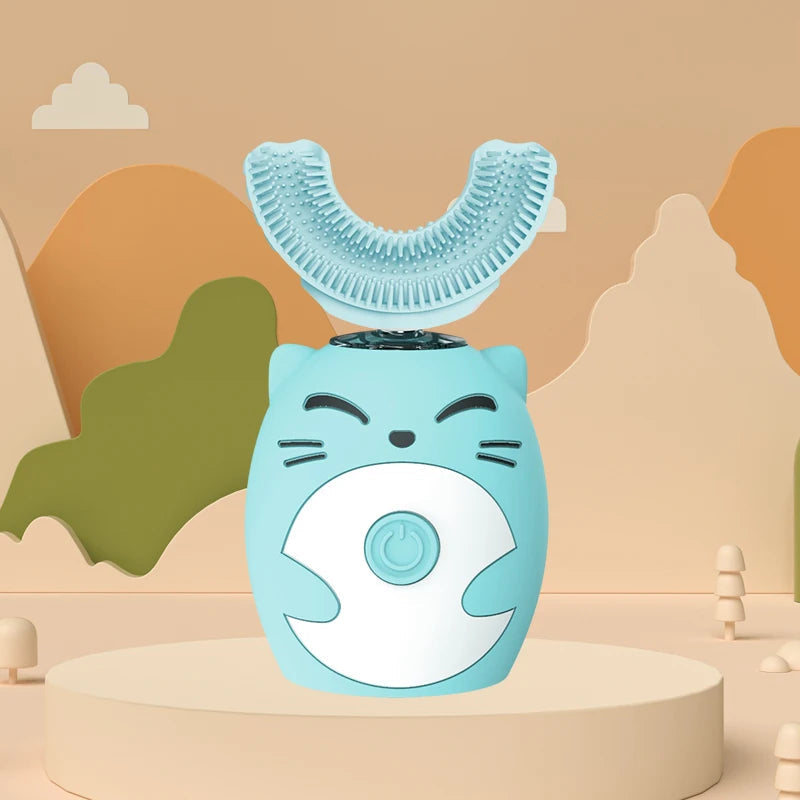 Ipx7 Waterproof Electric Toothbrush Kids U-shaped Sonic Smart Ultrasonic Tooth Brush 360 Degrees Teeth Whitening For Kids