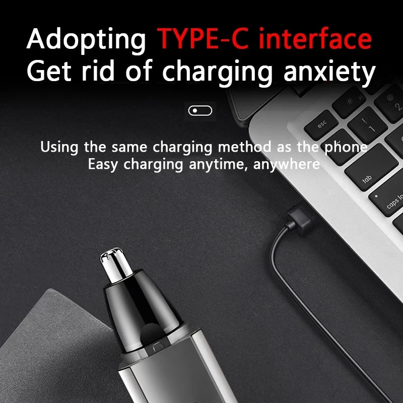 Professional Electric Nose Hair Trimmer 3 In 1 Sideburns Knife Head Eyebrow Trimming Nose Hair Shaver Nose Hair Trimmer