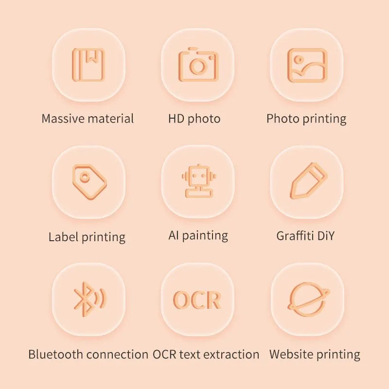 Portable Mini Label Printer Photo Thermal Adhesive Labels Printers Inkless Bluetooth Pocket Mini Printer Stickers Maker 57MM