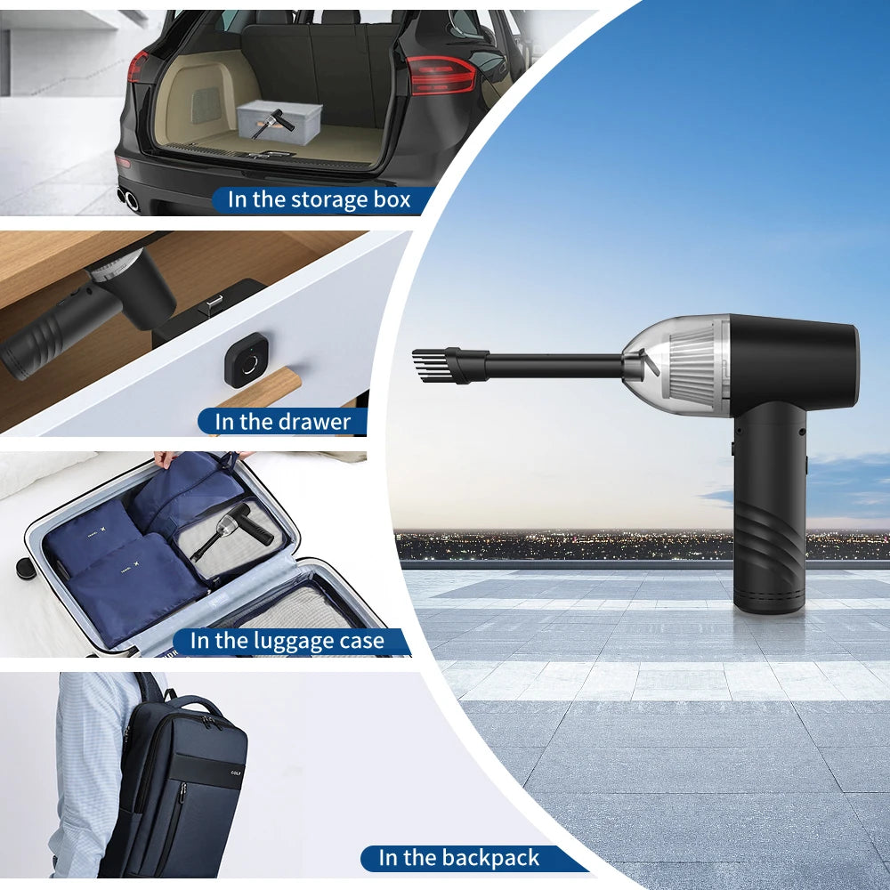 3-IN-1 50000RPM Air Duster Inflator Vacuum Pump 3 Gear Adjustable Rechargeable Cordless Air Blower with 7 Nozzles for Keyboard