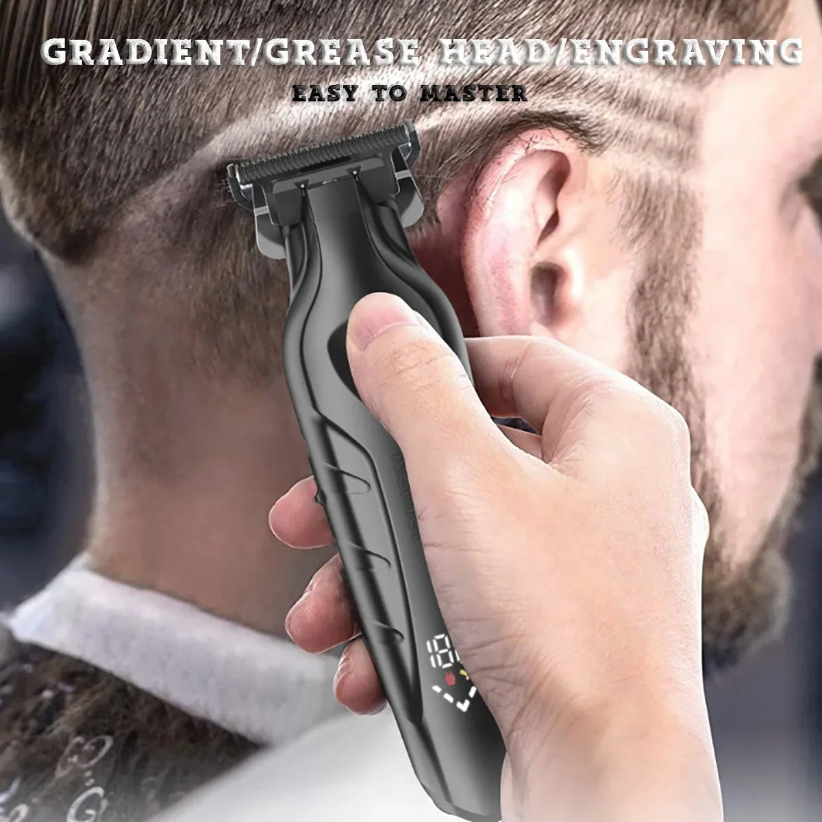 Professional Hair Trimmer 7500RPM Motor Barber Finish Machine Powder Metallurgy Ceramic Blade Salon Oil Head Hair Clipper