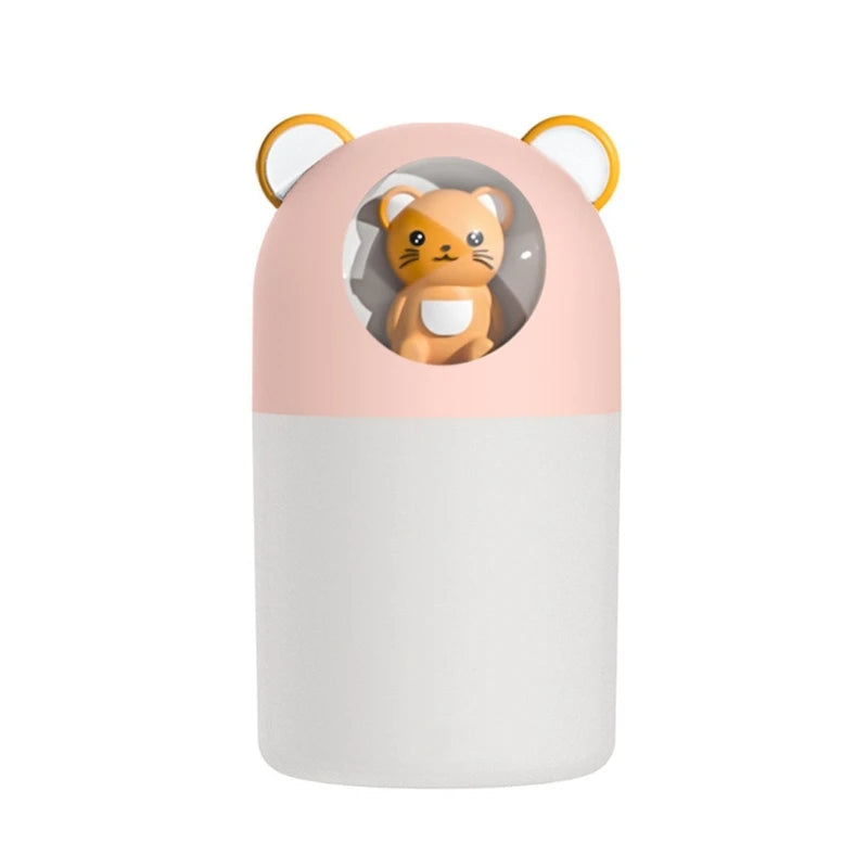 Premium Cute Pet Humidifier 300ml Water for Tank Cool Mist Vaporizer White Pink