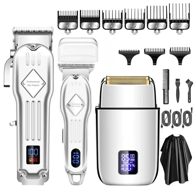 3 In 1 Professional Electric Hair Clipper and Shaver Set for Barber Men Hair Trimmer Electric Shaver