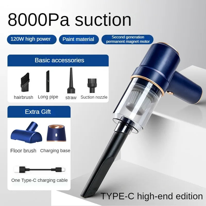 4 in 1 Car Vacuum Cleaner 8000PA Strong Suction Handheld Wireless Vacuum Cleaner Blower Portable Vacuum Cleaner For Car Home