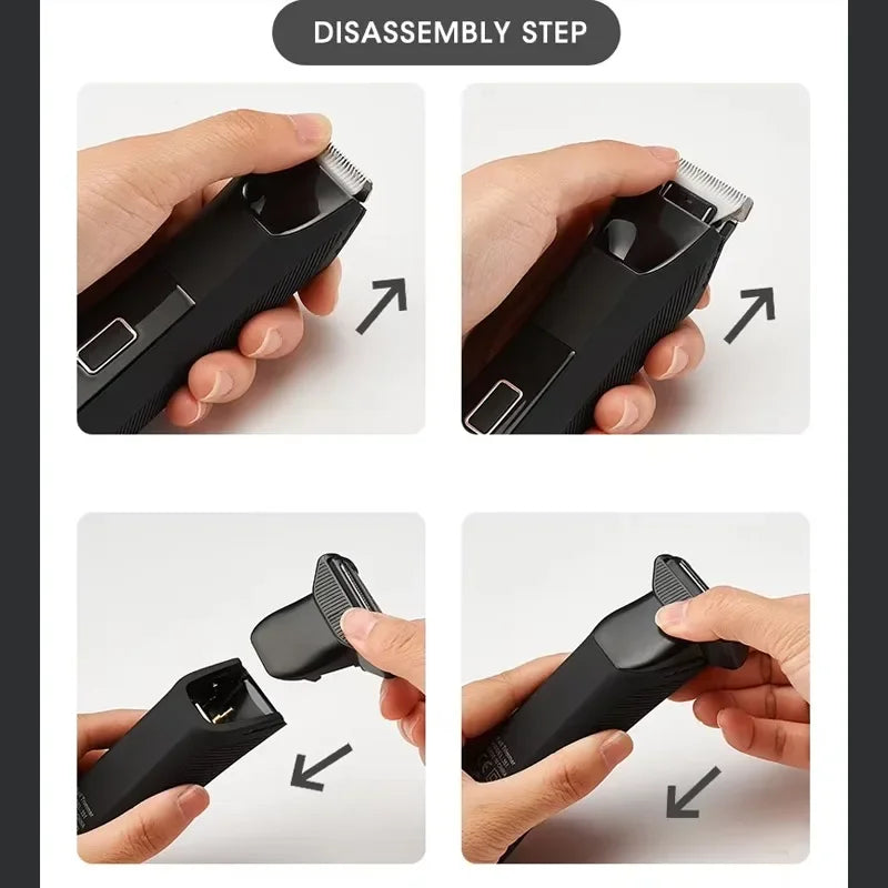 Body & Groin Hair Trimmer for Men Waterproof Dual-Head Ceramic Blade Trimmer & Foil Blades Wet & Dry Men’s Ball Shavers