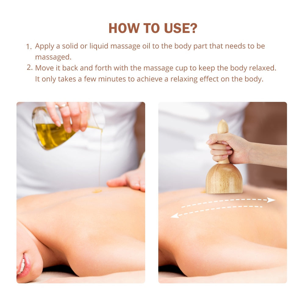 1pc Wooden Massage Cup Wood Massage Tools hand massager for Full-Body Muscle Tension Stress Relief Health Care