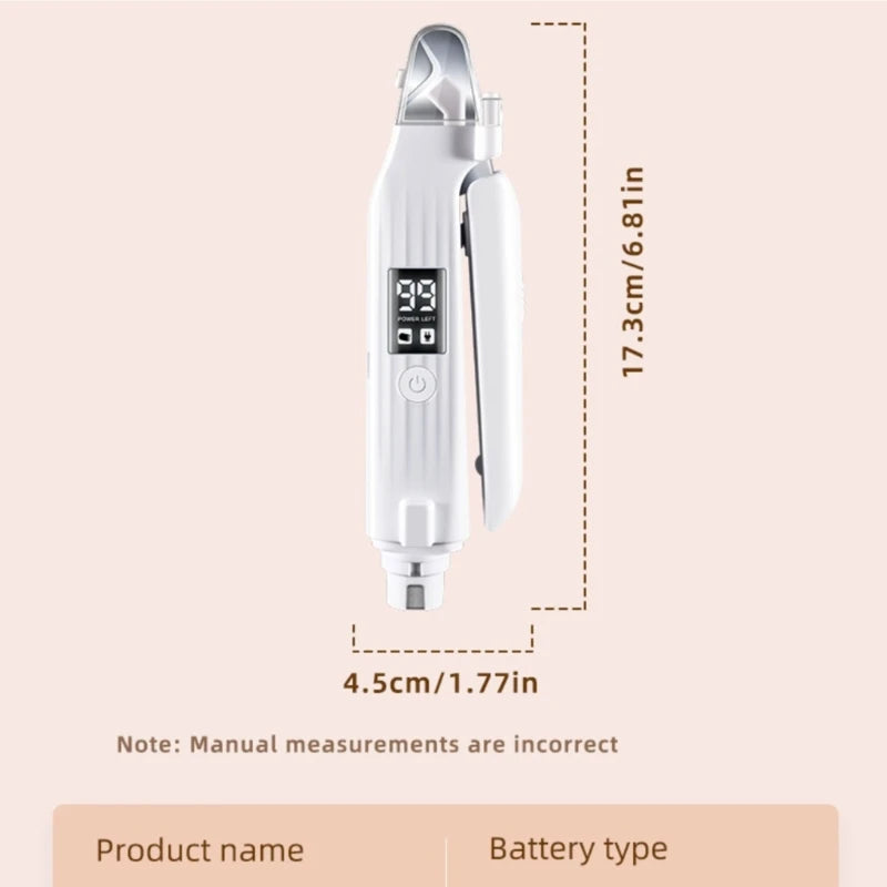 Pet LED Grinder Claw Trimmer for Home Grooming Rechargeable