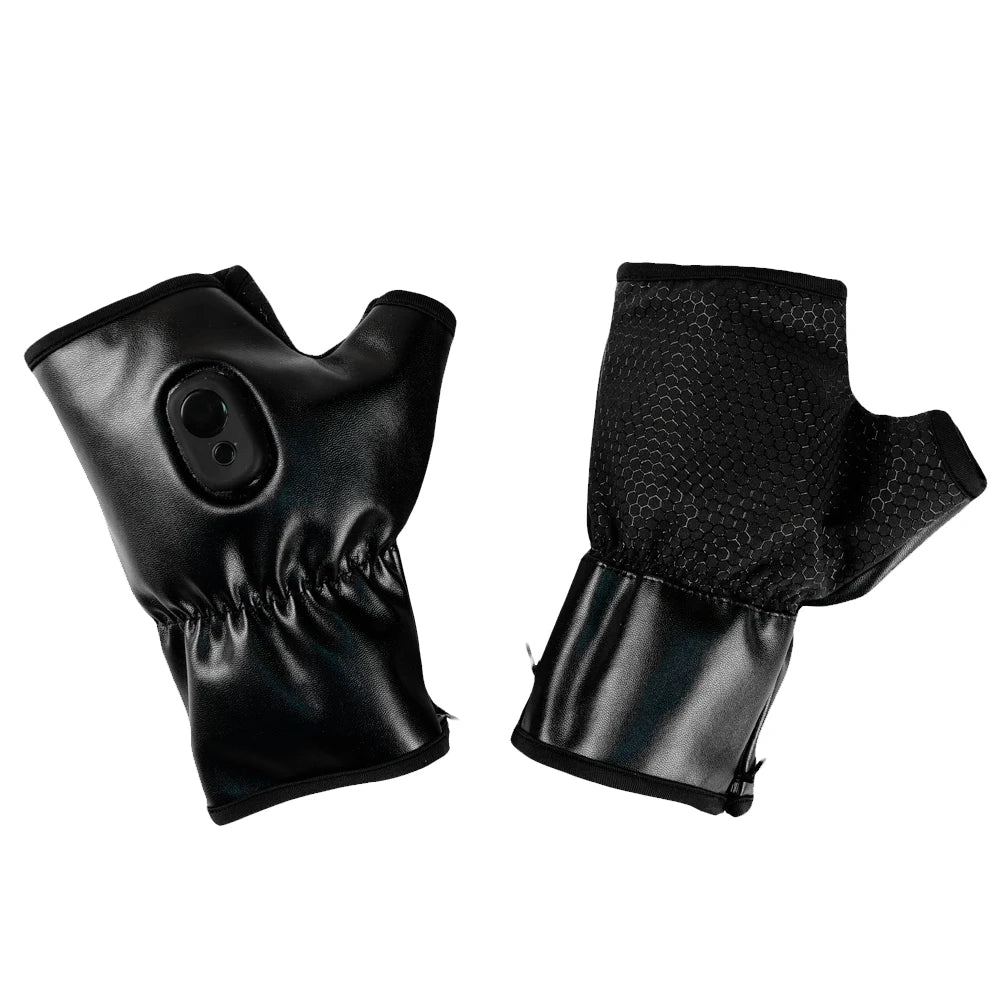 Electric Heated Gloves Fingerless Rechargeable Winter Gloves Thermal Cold Weather Gloves for Men Women