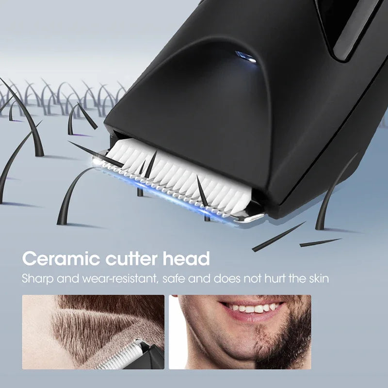 Hair Clipper LCD Electric Men's Body Hair Trimmer Shaver USB Wireless Waterproof Pofessional Beard Haircut Trimmer Men