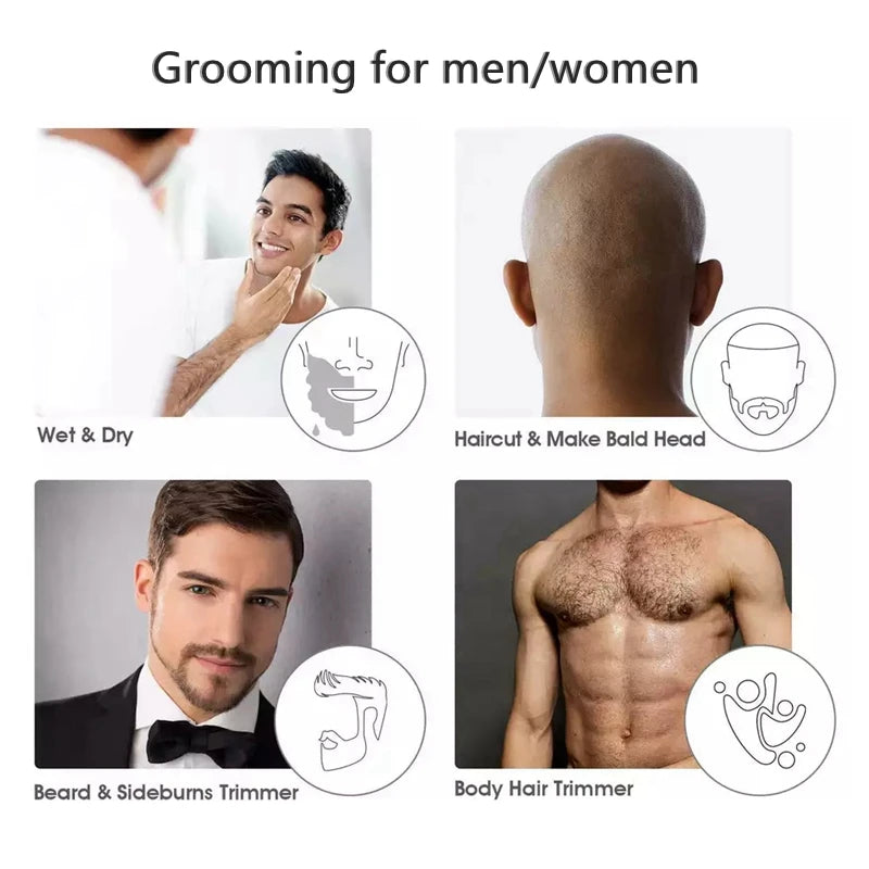 3in1 Grooming Kit Hair Trimmer Electric for Men Body Beard Hair Clipper Nose Ear Trimer Hair Cutting Machine Haircut