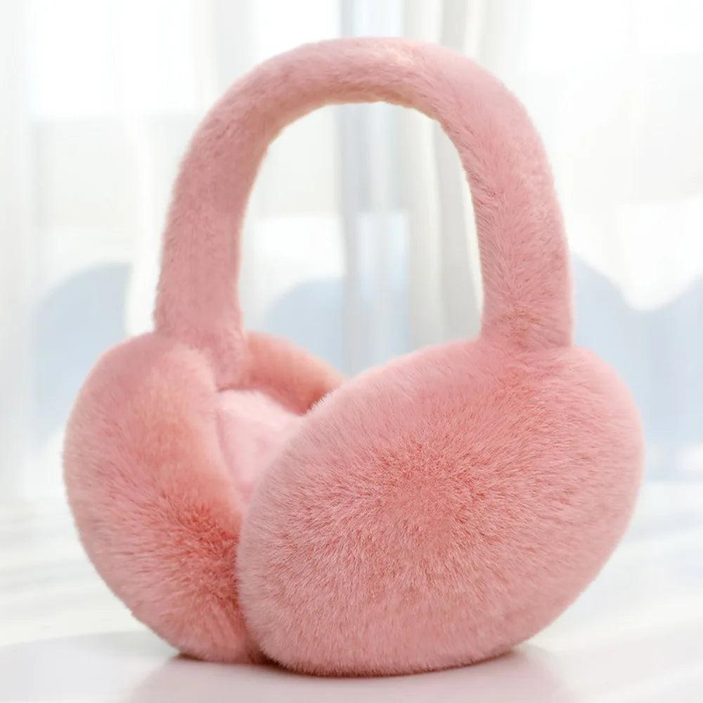 Soft Plush Ear Warmer Winter Warm Earmuffs Solid Color Ear Cover Outdoor Cold Protection Ear-Muffs Folding Earflap Fashion