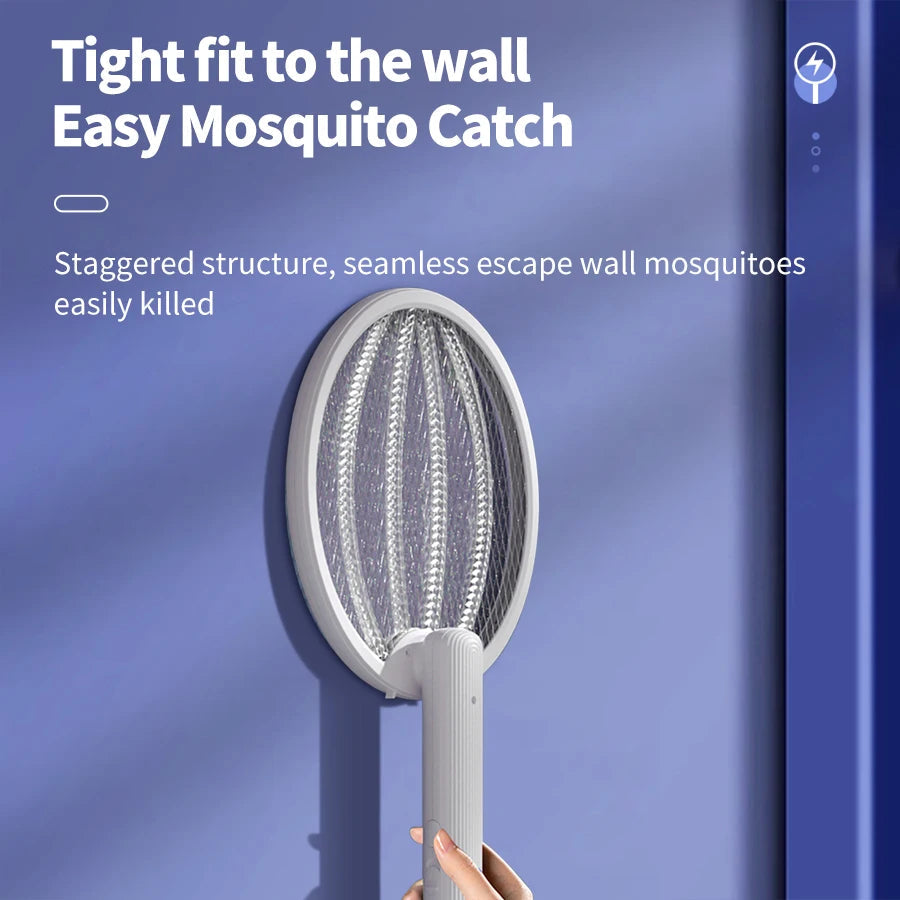 Foldable Electric Mosquito Killer Swatter USB Rechargeable Electric Household Mosquito Killer Anti Mosquito Trap With UV Light