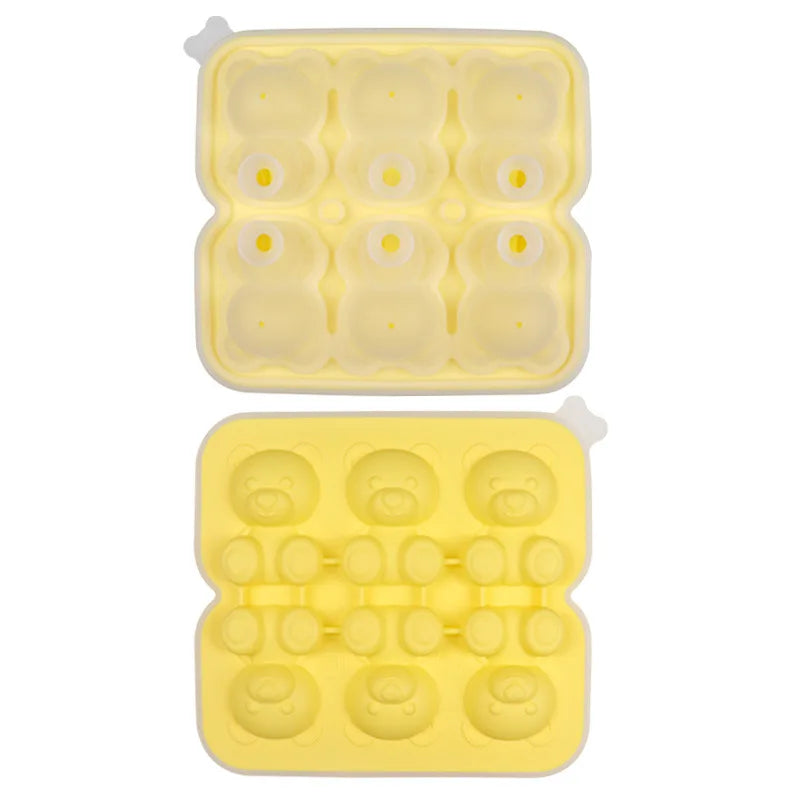 6 Grid Cute Teddy Bear Ice Cube Making Mold Splash-proof and Easy To Fall Off Cute Bear Ice Cube Tray