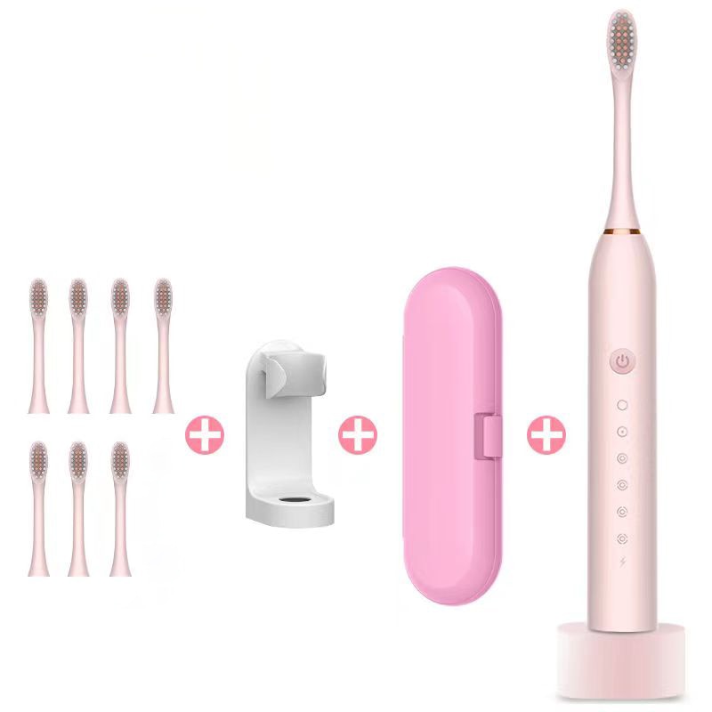 Newest Ultrasonic Electric Toothbrush Rechargeable USB with Base 6 Mode Adults Sonic Toothbrush IPX7Waterproof Travel Box Holder