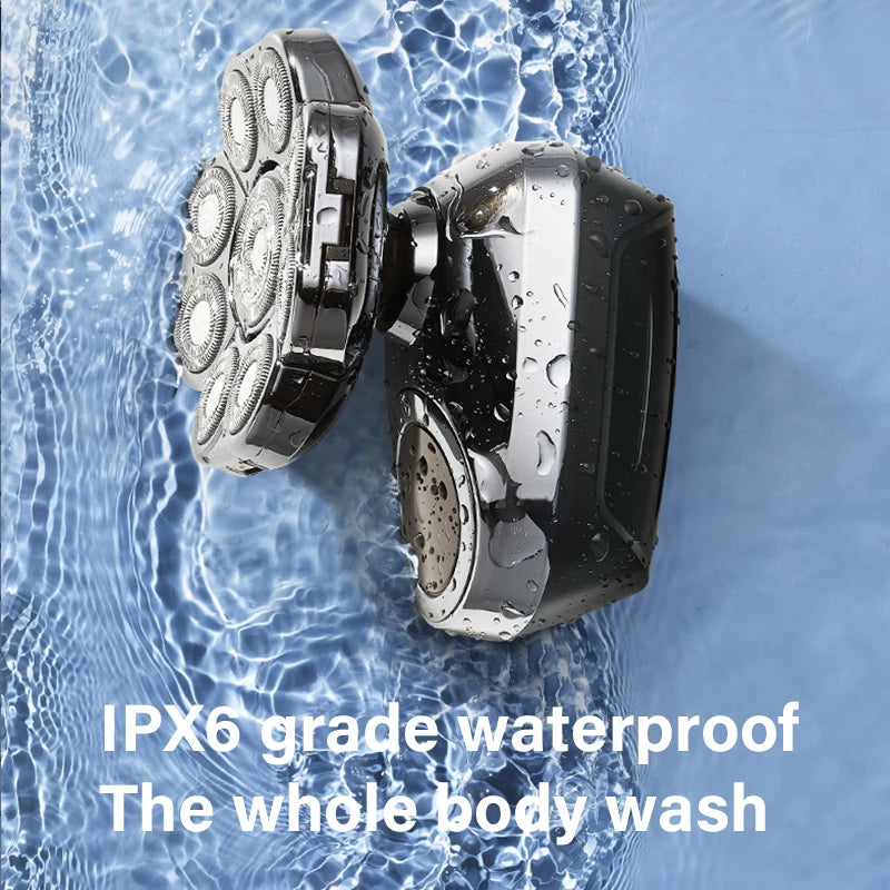 Electric Shaver Beard Hair Trimmer Wet Dry Electric Razor Rechargeable Bald Head Shaving Machine LCD Display Men Grooming Kit