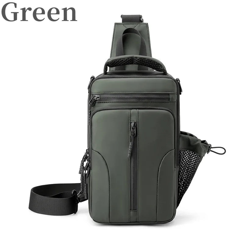 Fashion Men's Chest Bag Shoulder Backpack Waterproof Sling Cross Body Satchel Travel Bags with USB Charging Port Gifts