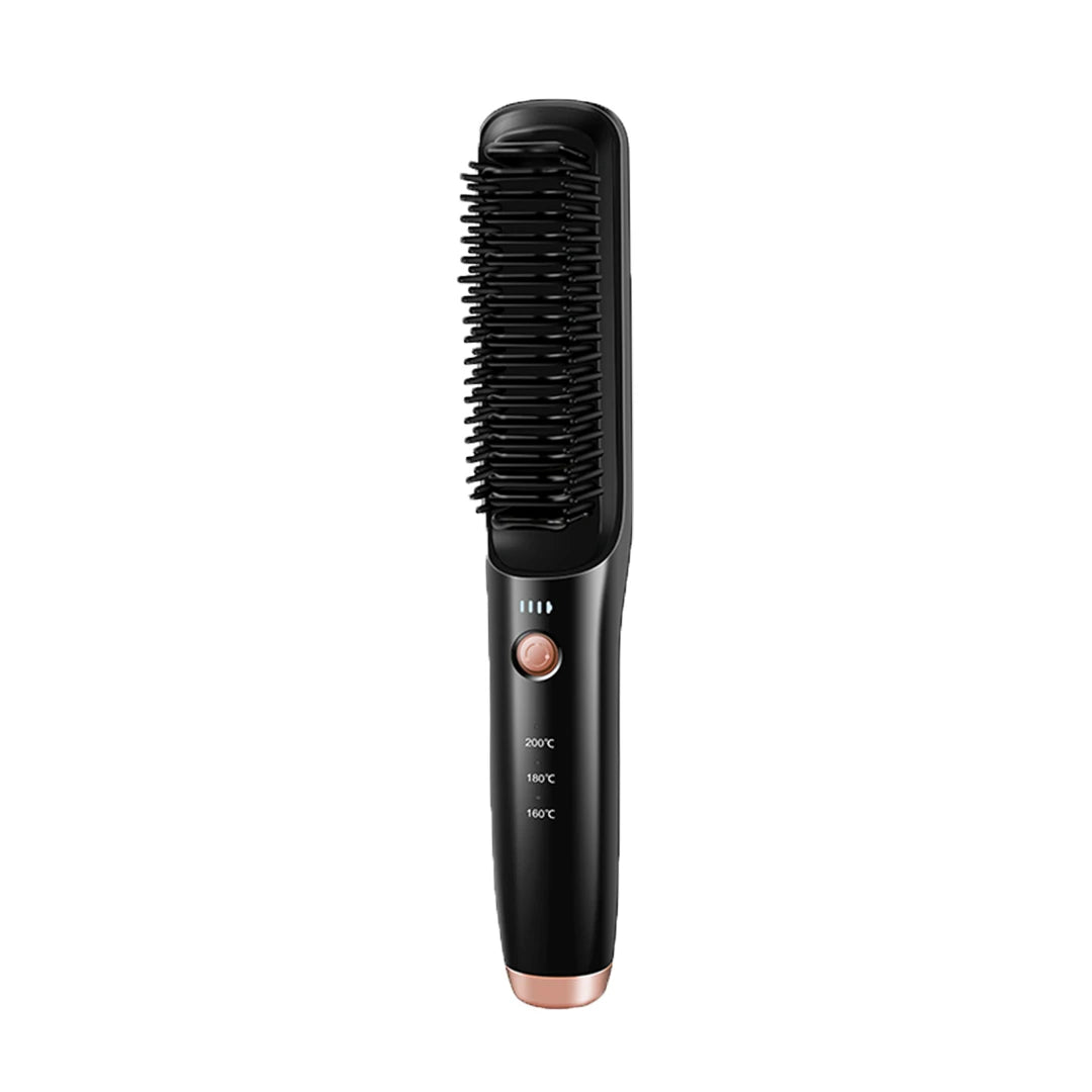 Wireless Hair Straightening Brush USB Charging Hot Comb Iron 3 Temperature Settings Electric Anti-ironing Comb