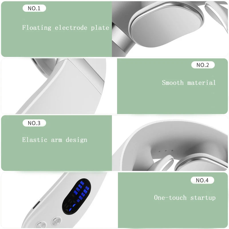 Electric Neck Massager With Heat Vibration 3D Kneading Shiatsu Massage U Shaped Pillow For Shoulder Cervical Pain Relief Fatigue