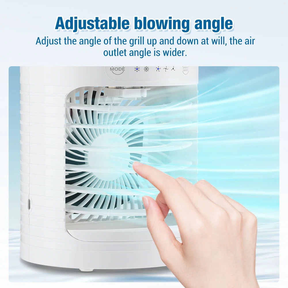 Spray Cooling Fan Household Desktop Small Water Cooling Massager Portable Air Outdoor Office With Ambient Light for Summer