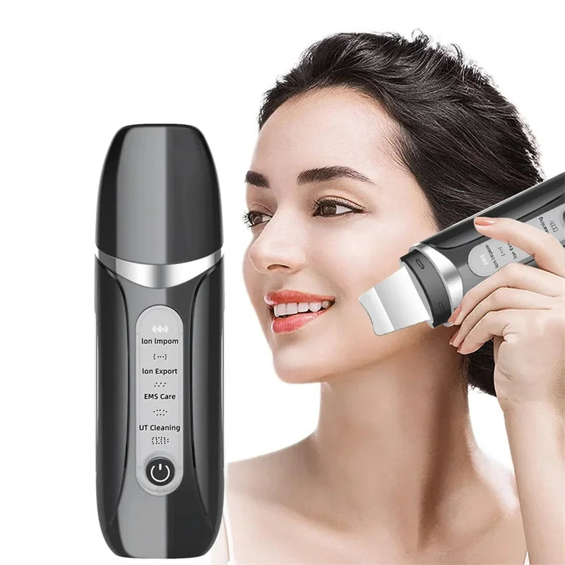 Micro Skin Cleansing Scrubber Ultrasonic Skin Perfecting Facial Red Light Skin Rejuvenation Acne Treatment Face Lifting Massager