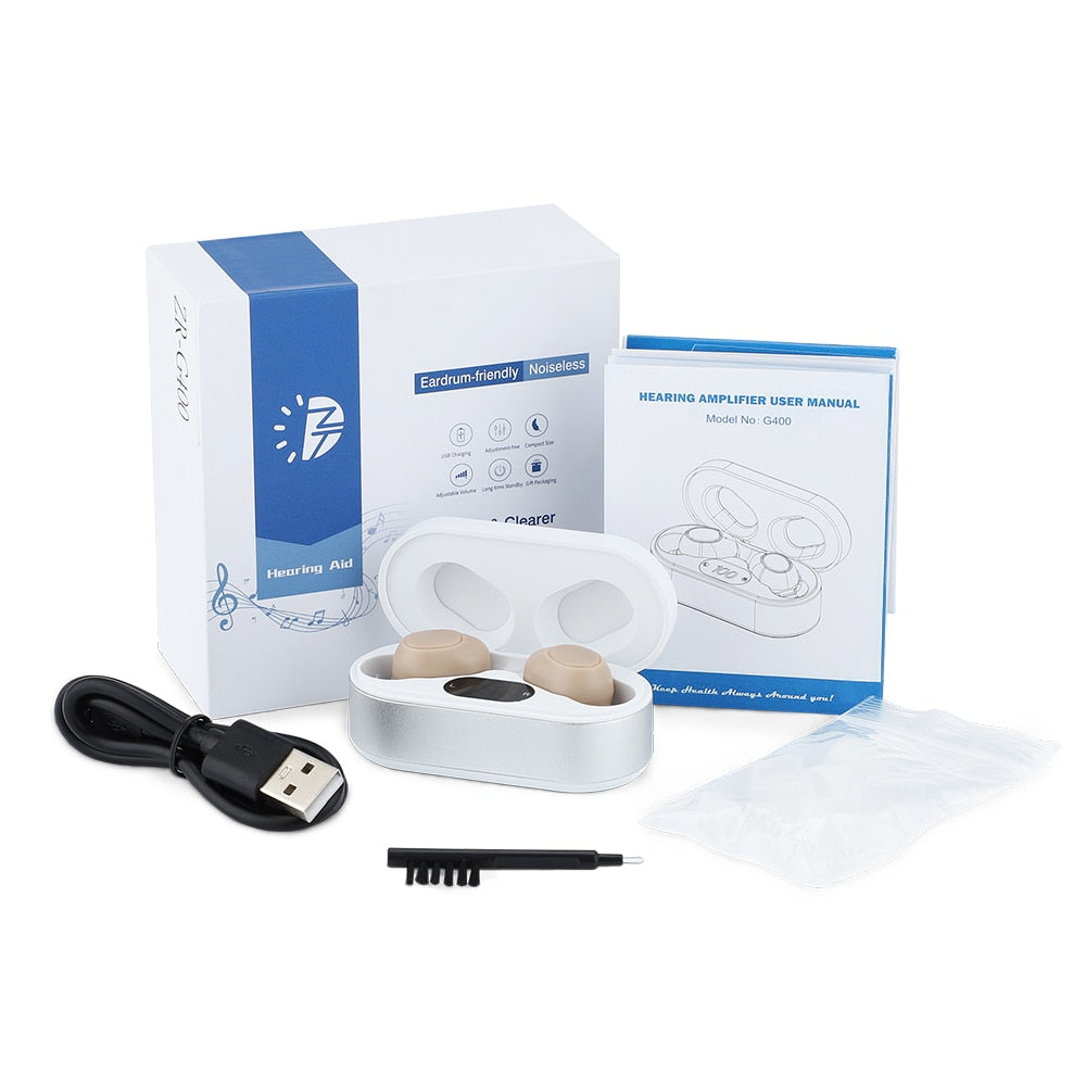 Intelligent New Style Hearing Aid Rechargeable Low-Noise Wide-Frequency One-Click Operation Sound Amplifier Deaf Hearing Aids